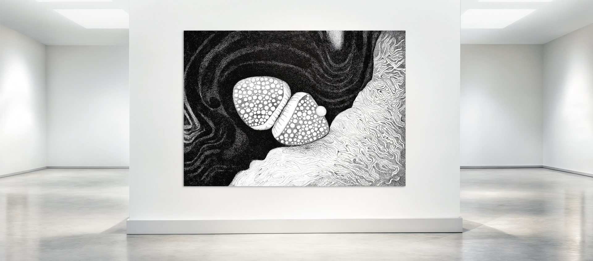 Bild Tuschekunst in einer Galerie